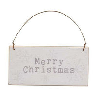 Merry Christmas Words Mini Snowflake Sign Ornament 3 Asstd - The Fox Decor