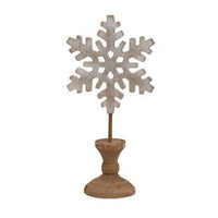 3 Set Distressed Wooden Snowflake Spindles - The Fox Decor