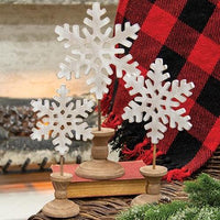 3 Set Distressed Wooden Snowflake Spindles - The Fox Decor