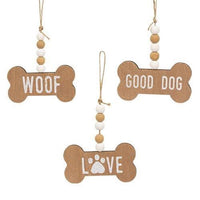 Good Dog Beaded Bone Ornament 3 Asstd - The Fox Decor