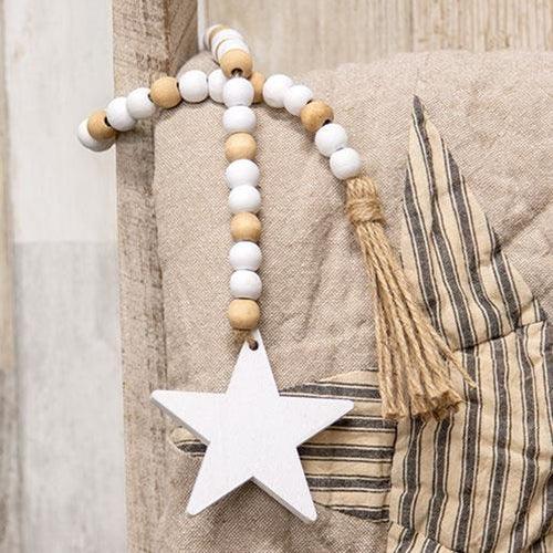 White Star Bead Garland - The Fox Decor