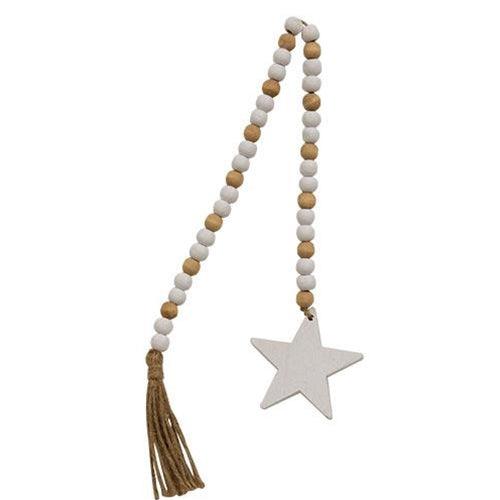 White Star Bead Garland - The Fox Decor