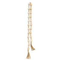 Natural Oval Bead Garland w Tassels - The Fox Decor