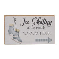Ice Skating Rentals Block Sign - The Fox Decor