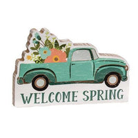 Welcome Spring Flower Truck Block - The Fox Decor