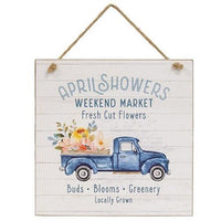 April Showers Weekend Market Wooden Sign - The Fox Decor