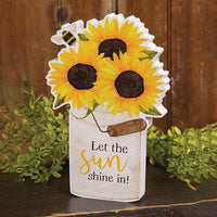 Let the Sunshine In Sunflower Bucket Chunky Sitter - The Fox Decor