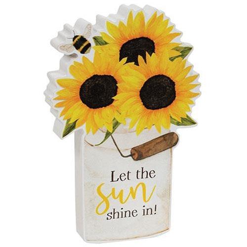 Let the Sunshine In Sunflower Bucket Chunky Sitter - The Fox Decor