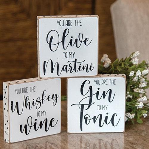 Olive to My Martini Polka Dot Square Block 3 Asstd - The Fox Decor