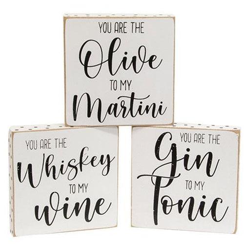 Olive to My Martini Polka Dot Square Block 3 Asstd - The Fox Decor