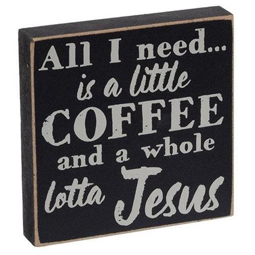 Coffee & Prayer Square Block 2 Asstd - The Fox Decor