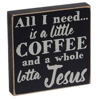 Coffee & Prayer Square Block 2 Asstd - The Fox Decor