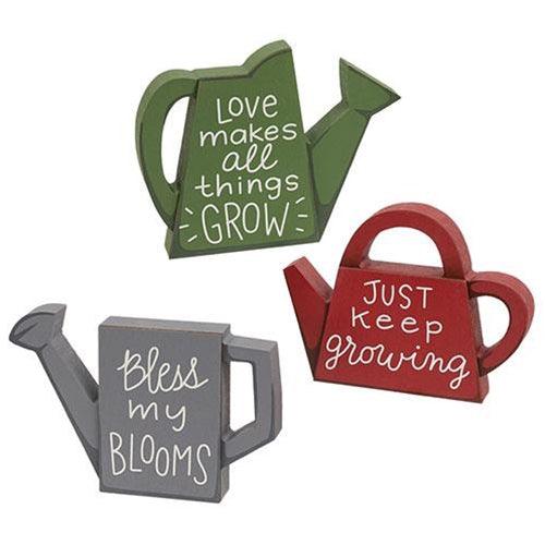 3 Set Watering Can Wooden Sitters - The Fox Decor