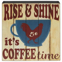 It's Coffee Time Rooster Cup Box Sign - The Fox Decor