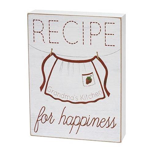 Recipe for Happiness Box Sign - The Fox Decor