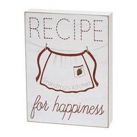 Recipe for Happiness Box Sign - The Fox Decor