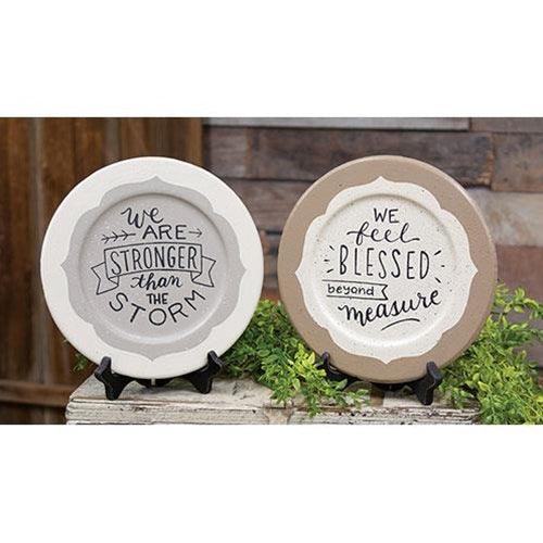 Stronger Than the Storm Plate 2 Asstd - The Fox Decor