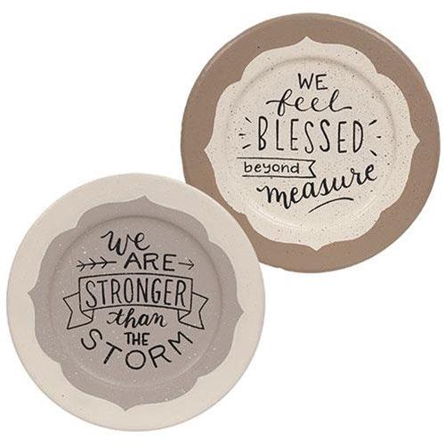 Stronger Than the Storm Plate 2 Asstd - The Fox Decor