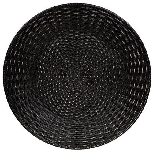 Antiqued Black Basket Weave Plate - The Fox Decor