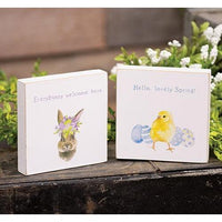 Everybunny Welcome Square Block 2 Asstd - The Fox Decor