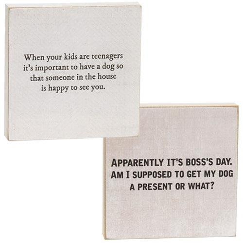 It's Bosses Day Square Block 2 Asstd - The Fox Decor