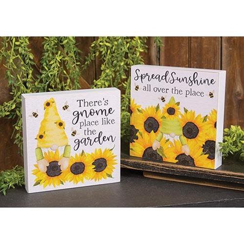 Gnome Place Like the Garden Box Sign 2 Asstd - The Fox Decor