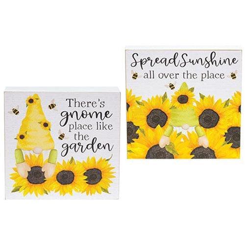 Gnome Place Like the Garden Box Sign 2 Asstd - The Fox Decor