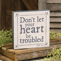 Don't Let Your Heart Be Troubled Box Sign - The Fox Decor