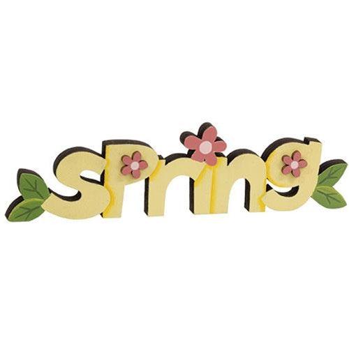 Spring Wooden Word Cutout Sitter - The Fox Decor
