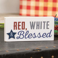 Red White & Blessed Block - The Fox Decor