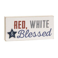 Red White & Blessed Block - The Fox Decor