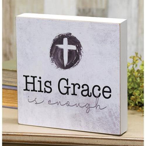 His Grace Is Enough Box Sign - The Fox Decor