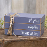 Things Above Wooden Book Stack - The Fox Decor