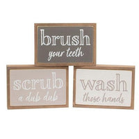 Farmhouse Colors Bathroom Sayings Box Sign 3 Asstd - The Fox Decor