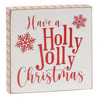Holly Jolly Christmas Trees Square Block 2 Asstd - The Fox Decor