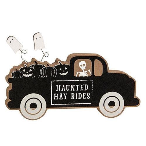 Haunted Hay Rides Wooden Chunky Truck Sitter - The Fox Decor