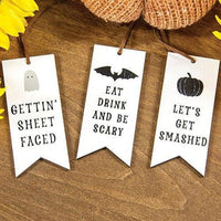 3 Set Eat Drink and Be Scary Tag Ornaments - The Fox Decor