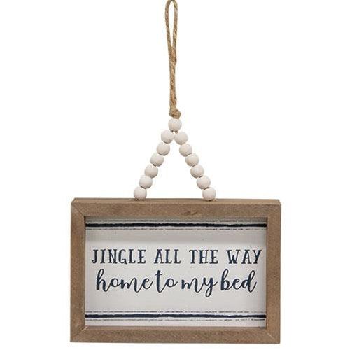 Tis the Season Frame w Beaded Hanger 3 Asstd - The Fox Decor