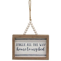 Tis the Season Frame w Beaded Hanger 3 Asstd - The Fox Decor