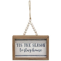 Tis the Season Frame w Beaded Hanger 3 Asstd - The Fox Decor