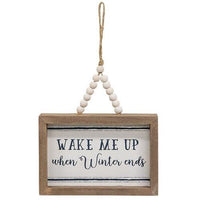 Tis the Season Frame w Beaded Hanger 3 Asstd - The Fox Decor