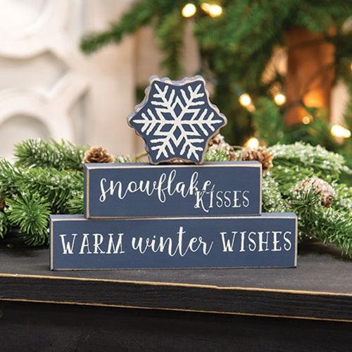 3 Set Snowflake Kisses Stacking Blocks - The Fox Decor