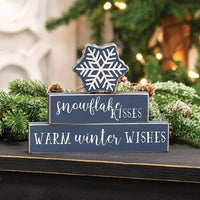 3 Set Snowflake Kisses Stacking Blocks - The Fox Decor