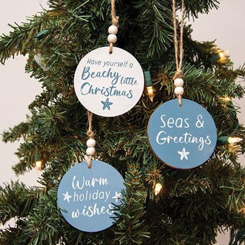 Beachy Little Christmas Ornament 3 Asstd - The Fox Decor