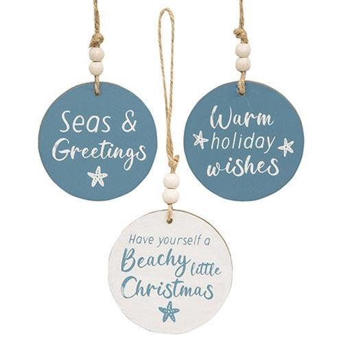 Beachy Little Christmas Ornament 3 Asstd - The Fox Decor