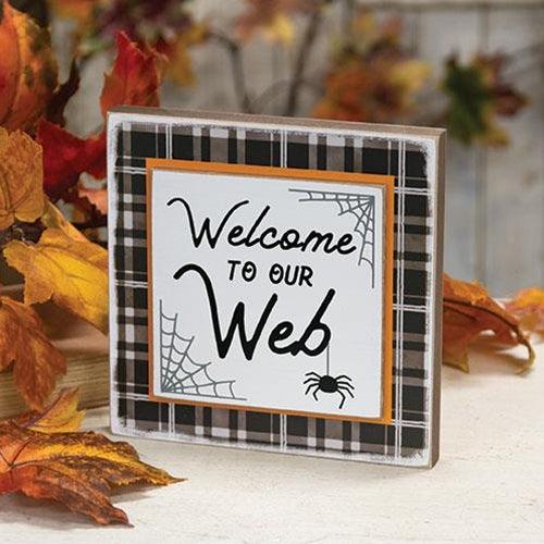 Welcome to Our Web Layered Block Sign - The Fox Decor