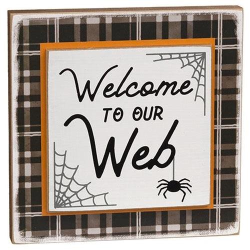 Welcome to Our Web Layered Block Sign - The Fox Decor