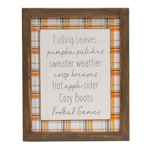 Fall Words Plaid Easel Sign - The Fox Decor