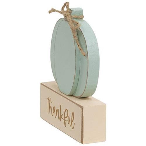 Thankful Family Blessed Pumpkin on Base 3 Asstd - The Fox Decor