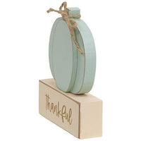 Thankful Family Blessed Pumpkin on Base 3 Asstd - The Fox Decor